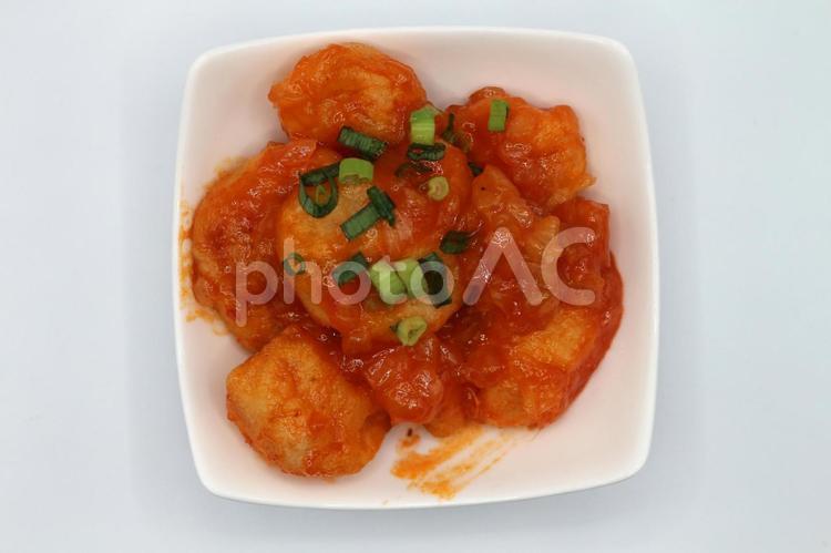 小皿料理　NEWエビマヨ エビチリ,エビチリソース,エビの写真素材