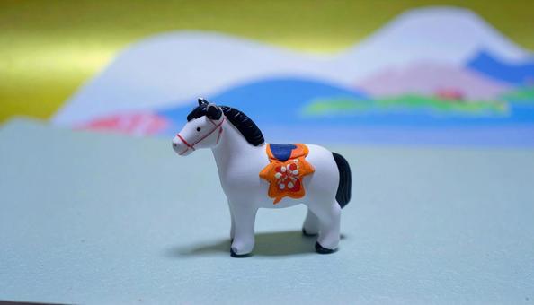 干支小物 年賀状素材 午の置物 干支小物 年賀状素材 午の置物の写真