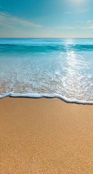 青く澄んだ海と広がる砂浜 青く澄んだ海と広がる砂浜の写真