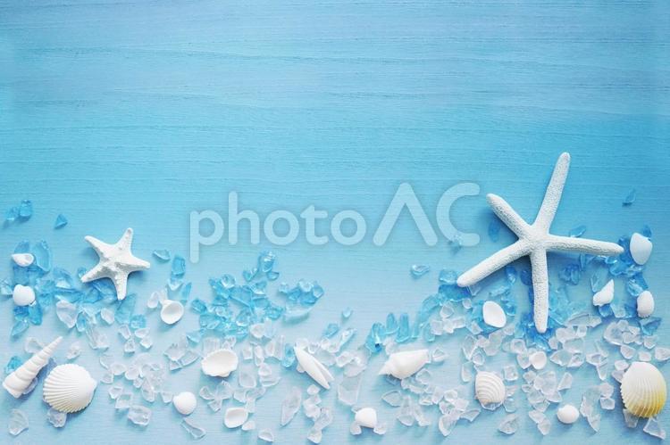 夏のきれいなビーチのイメージ背景１ 海,夏,キラキラの写真素材