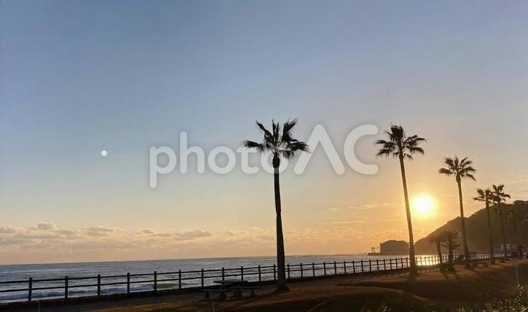 リゾート地の夕日 自然,風景,夕日の写真素材