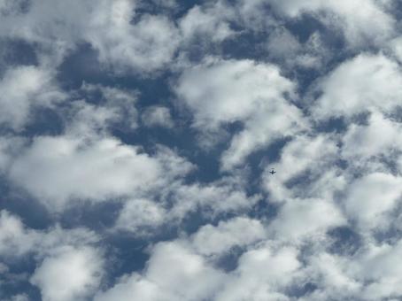 雲と機影 雲と機影 空,雲,機影の写真素材