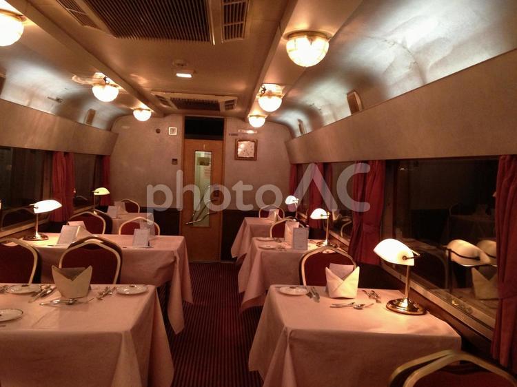 北斗星の食堂車 北斗星,寝台列車,列車の写真素材
