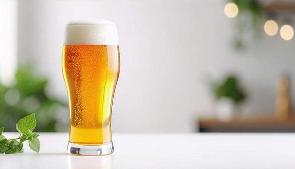 生ビール、コピースペース 生ビール、コピースペースの写真
