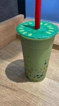 抹茶ミルクティー、タピオカ 抹茶ミルクティー、タピオカ タピオカ,ドリンク,ミルクティーの写真素材