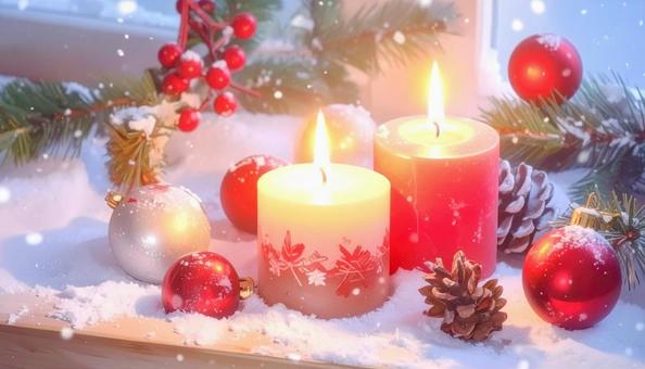 クリスマスキャンドル 飾り オーナメント クリスマスキャンドル 飾り オーナメントの写真