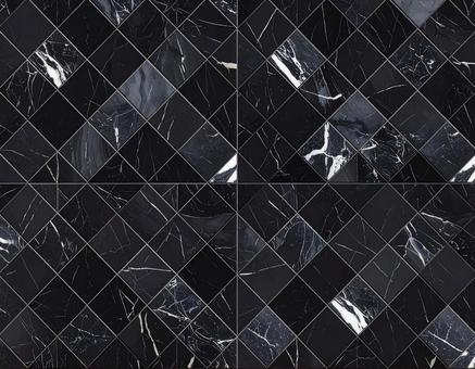 黒大理石斜め格子タイル 黒大理石斜め格子タイルの写真