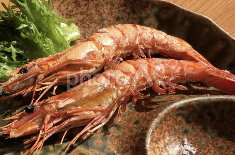 海老の塩焼き 魚介類,魚,フードの写真素材
