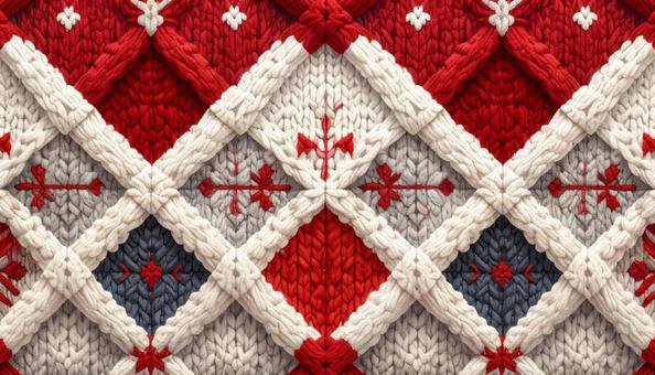 アーガイル模様のセーターの柄のアップの写真