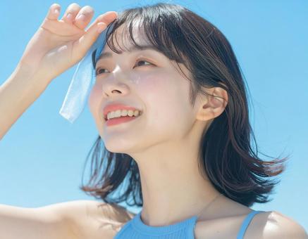 汗をふく 汗をふくの写真