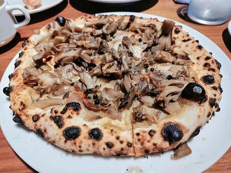 きのこのピザ ピザ,きのこ,イタリアンの写真素材