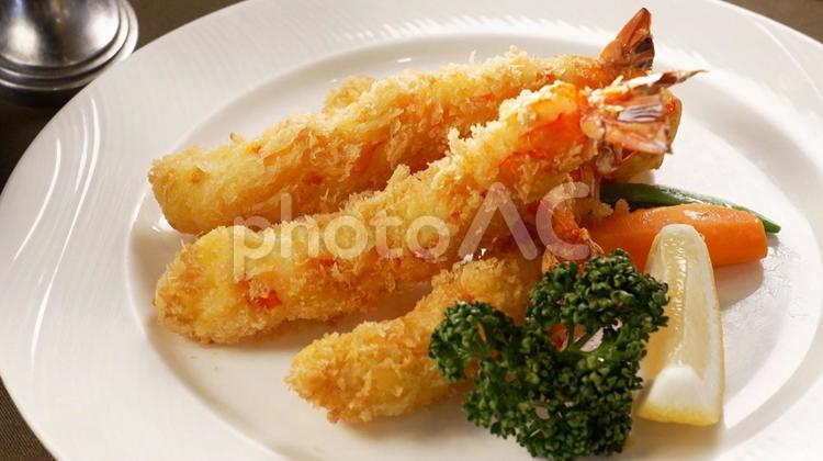 エビフライ１ 食事,料理,映えの写真素材