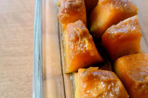 かぼちゃの煮物③ かぼちゃの煮物,かぼちゃ,アップの写真素材