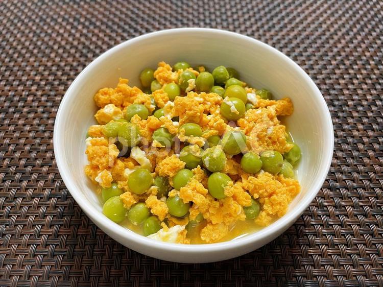 えんどうの卵とじ 手料理,手作り,料理の写真素材
