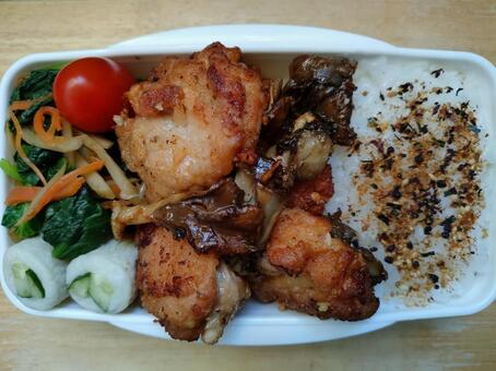 唐揚げ弁当！ お弁当,お昼ご飯,お昼の写真素材