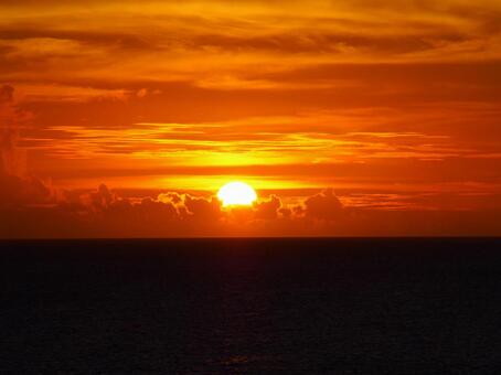 雲の海に沈む太陽 雲の海に沈む太陽の写真