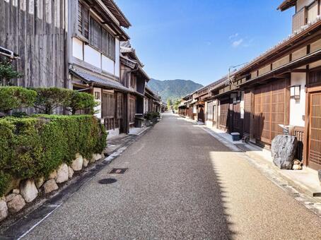 旧東海道「関宿」の町並み 関宿,旧東海道,宿場町の写真素材