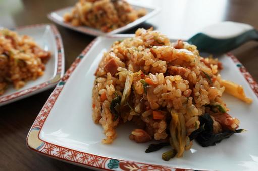 チャーハン キムチチャーハン,チャーハン,キムチの写真素材