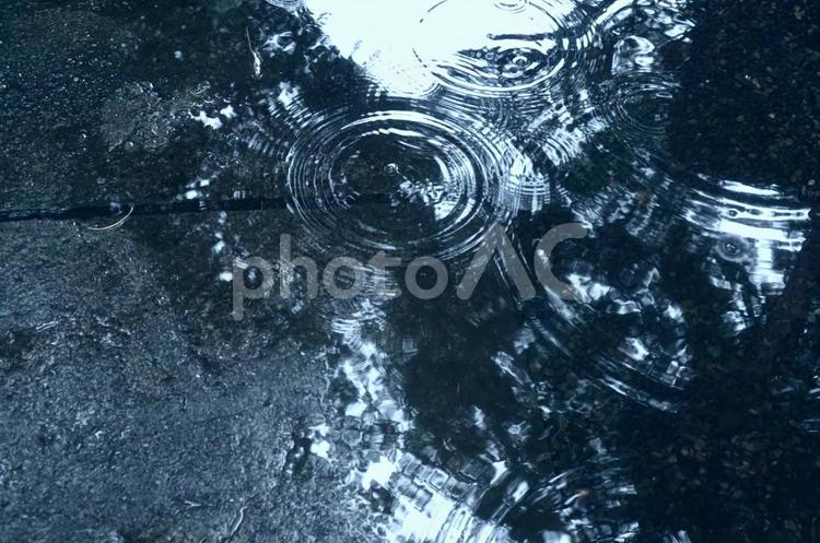 水たまりに浮かぶ波紋 ウォーター,自然,背景の写真素材