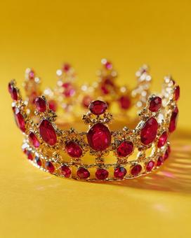 輝くルビーが彩る黄金の王冠の写真
