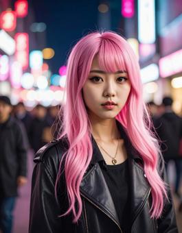 夜の電気街・黒レースコスの彼女 夜の電気街・黒レースコスの彼女の写真