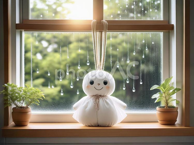 てるてる坊主_AS000008 てるてる坊主,雨,晴れるの写真素材