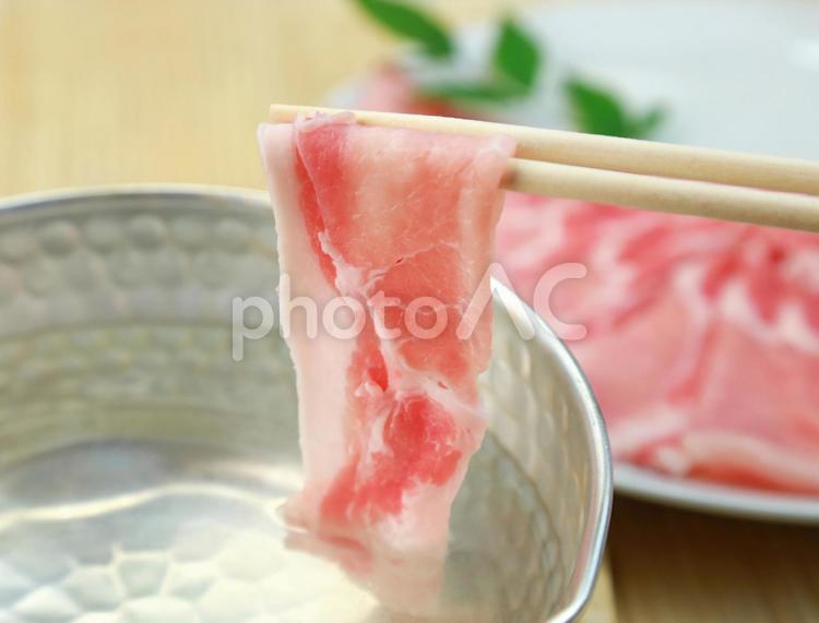 豚しゃぶ 豚しゃぶ,しゃぶしゃぶ,豚肉の写真素材