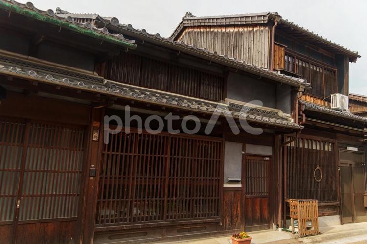 関宿、町屋の街並み 関宿,町屋,格子の写真素材