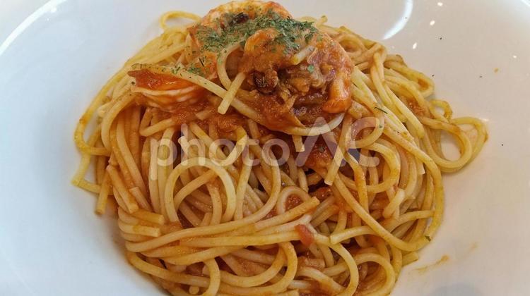 小エビのトマトソースパスタ 小エビのトマトソースパスタ,パスタ,スパゲティの写真素材