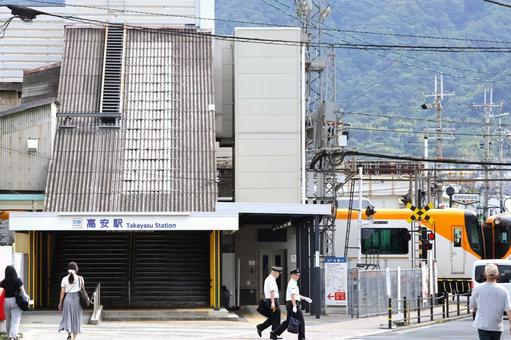 近鉄高安駅 駅舎外観・駅前 近鉄高安駅 駅舎外観・駅前 近鉄高安駅,高安車庫,高安駅の写真素材