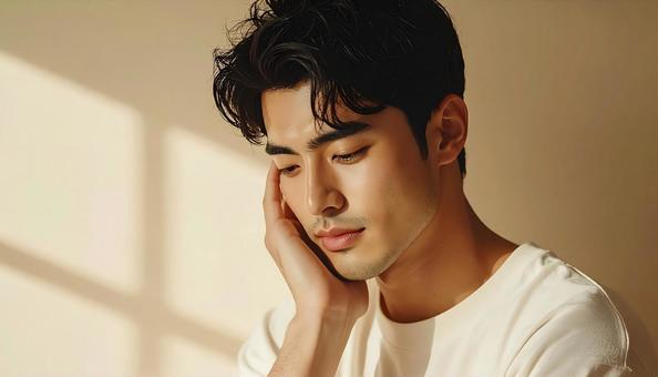 悩む男性 悩む男性の写真
