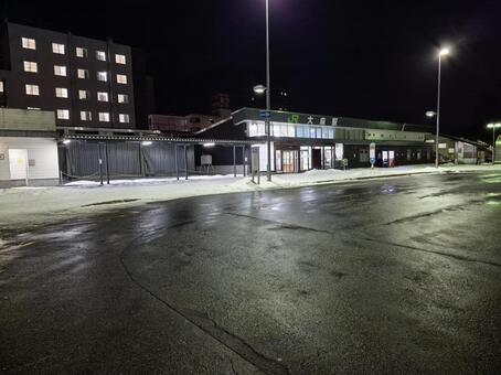 大麻駅 江別,夜,大麻の写真素材