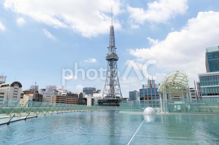 名古屋の風景 オアシス,オアシス21,水の宇宙船の写真素材