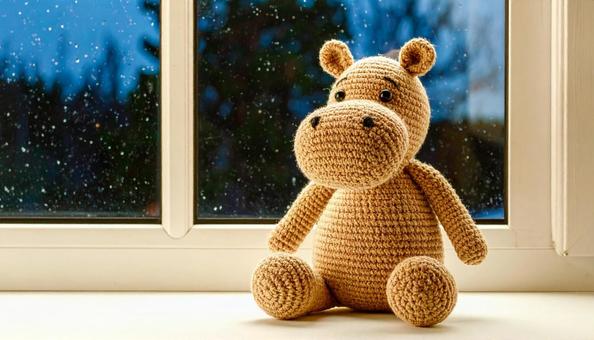 可愛い編みぐるみの人形の写真