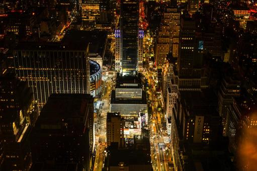 Night view from the Empire State Building, верхняя часть города, империя, здание всемирного торгового центра, JPG