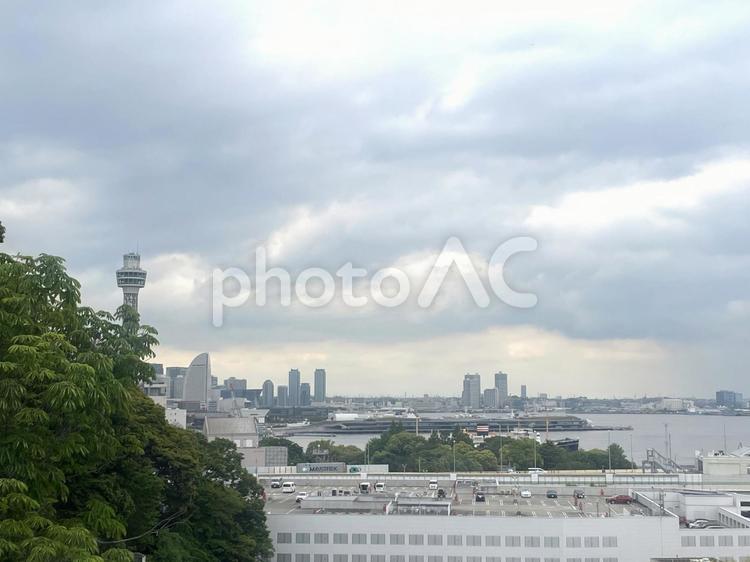 港の見える丘公園から見た横浜の景色 港の見える丘公園,マリンタワー,山下公園の写真素材