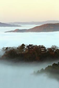 天空の城 天空の城 天空の城,天空の山城,備中松山城の写真素材