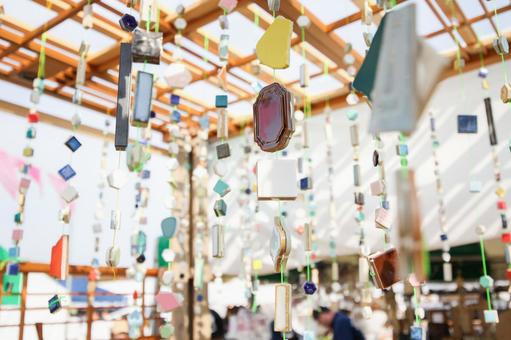 吊り下げられた飾り 手作り,風鈴,飾りの写真素材