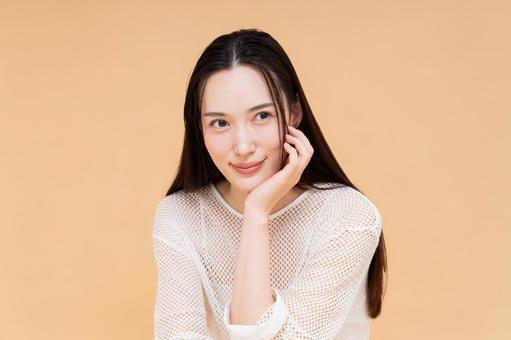 若い女性のビューティ 若い女性のビューティ スキンケア,女性,肌の写真素材
