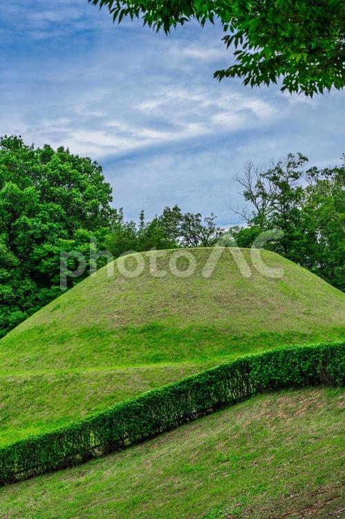 【奈良県】明日香村の高松塚古墳 奈良,明日香村,高松塚古墳の写真素材