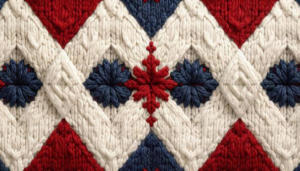 アーガイル模様のセーターの柄のアップ アーガイル模様のセーターの柄のアップの写真