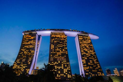 【シンガポール】マリーナベイサンズ マリーナベイサンズ,シンガポール,海外の写真素材
