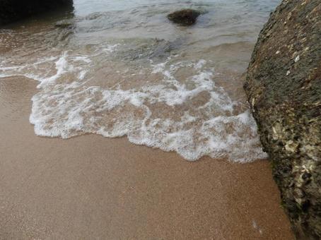 砂浜の波打ち際007 海,波打ち際,波の写真素材