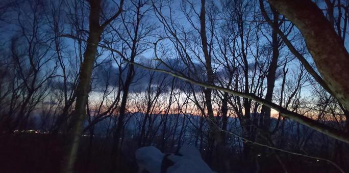 登山中の夕焼け 登山中の夕焼けの写真