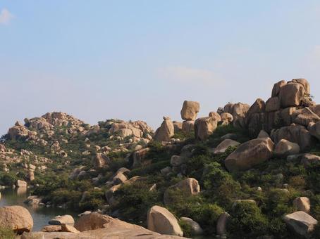 ハンピの巨石郡 ハンピの巨石郡 ハンピ,インド,世界遺産の写真素材