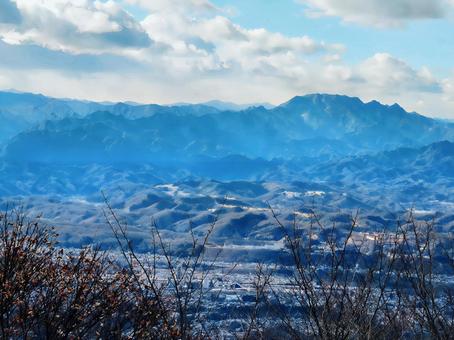 大霧山から両神山を望む 大霧山,山頂,展望の写真素材