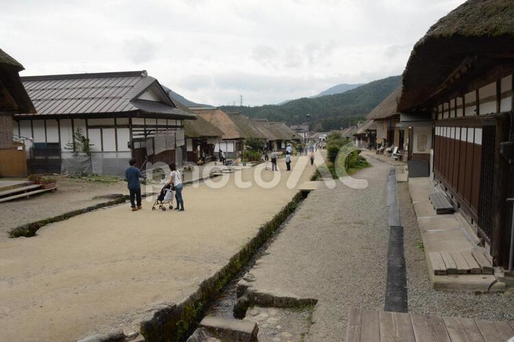 大内宿の風景 大内宿,宿場,福島県南会津郡下郷町の写真素材