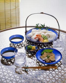 そうめん そうめん そうめん,夏,盛り付けの写真素材