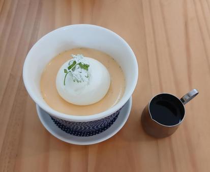 Photo, pudding, fresh cream, dessert, 