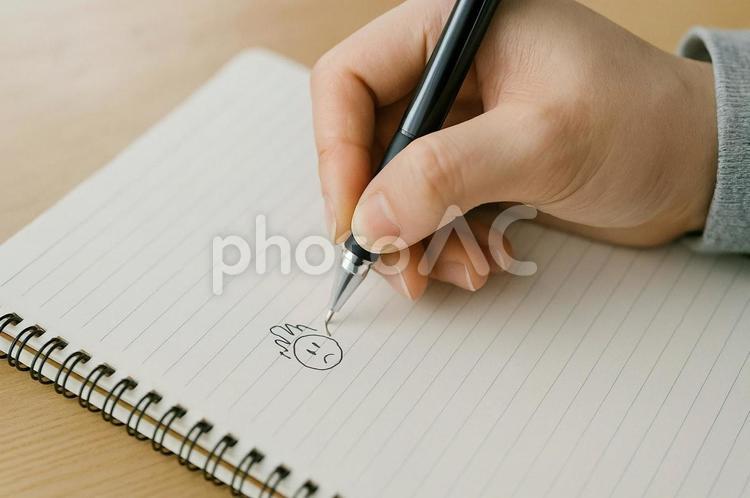 かわいい落書きタイム 手描き,ノート,スケッチの写真素材